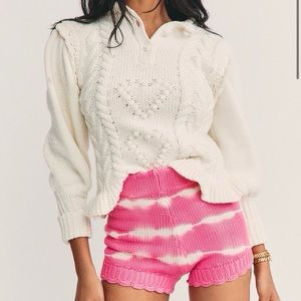 Loveshackfancy karissa shorts nwt tie dye pink
